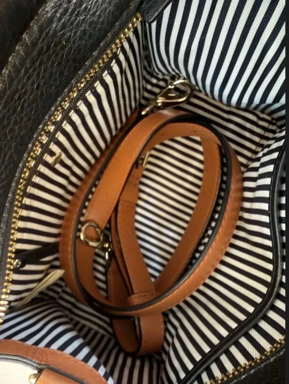 kate spade Tri-Color Leather Crossbody Satchel — Black, White, Brown